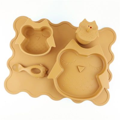 4 Buah Set Mangkuk Silikon Piring Bayi Microwave Bebas BPA Tidak Beracun