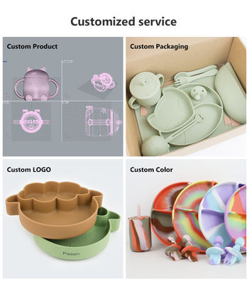 Full Silicone Straw Cover Dalam Desain 3D Ringan Silicone Baby Set Perlengkapan Meja