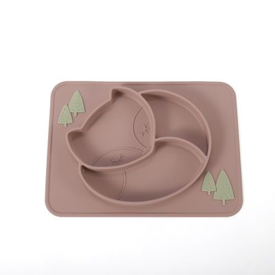 Piring silikon untuk bayi yang tahan panas Aman untuk gelombang mikro Tidak beracun