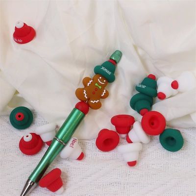 Paisen produsen Custom tahan lama menyenangkan seri Natal manik-manik 100% aman silikon fokus untuk profesional