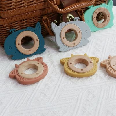 Menurunkan Rasa Sakit Gusi Silikon Baby Teether Teething Bermain halus Kambing Paus