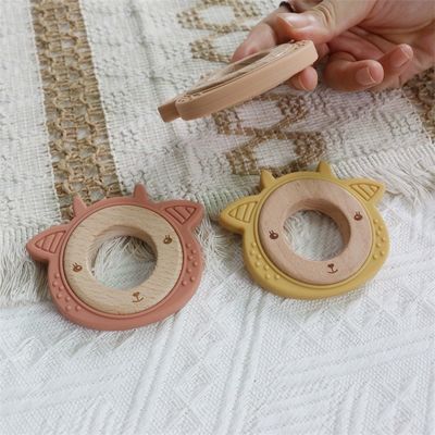 Menurunkan Rasa Sakit Gusi Silikon Baby Teether Teething Bermain halus Kambing Paus