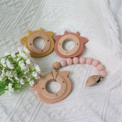 Menurunkan Rasa Sakit Gusi Silikon Baby Teether Teething Bermain halus Kambing Paus