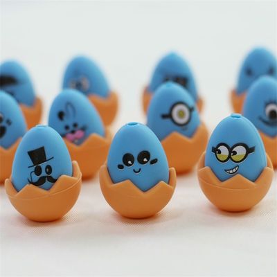 Custom Easter Focals Silikon Semua Manik Non-Toksik Silikon Cetak Easter Egg Manik Untuk Keychain Membuat