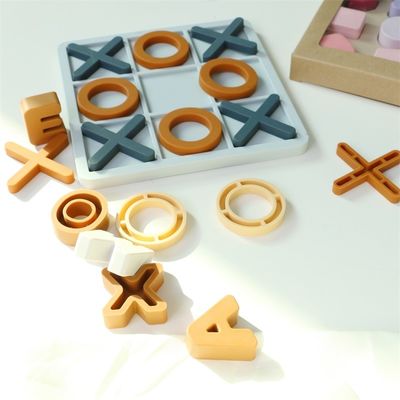 Usia 1-4 Silicone Puzzle Jigsaw Mempromosikan Pengembangan Kognitif Pendidikan Silicone XO Puzzle Mainan