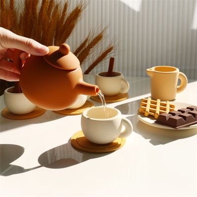 Keamanan CE Standar mainan silikon bayi dengan mainan silikon dengan teapot set 17PCS