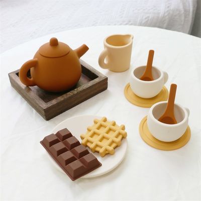 NEW ARRIVALS anak-anak anak-anak berpura-pura bermain di rumah Teapot Set mainan silikon dengan 11pcs
