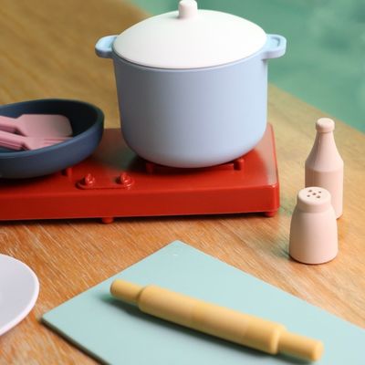Pabrik Baru Datang Berpura-pura Bermain Set Mainan Dapur Montessori Pendidikan Silica Gel Masakan Mainan Silikon