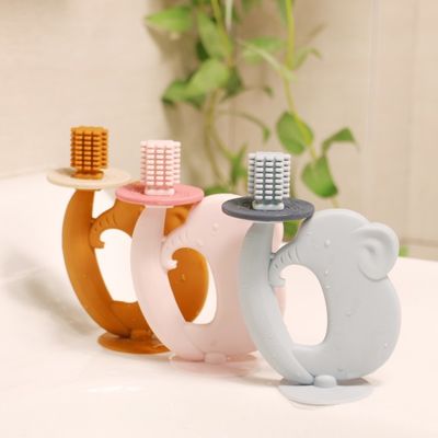 Teether Silikon Bebas BPA Tekstur Lembut Meredakan Sakit Gusi Penghilang Gigi Teether Silikon Aman Untuk Mainan Bayi