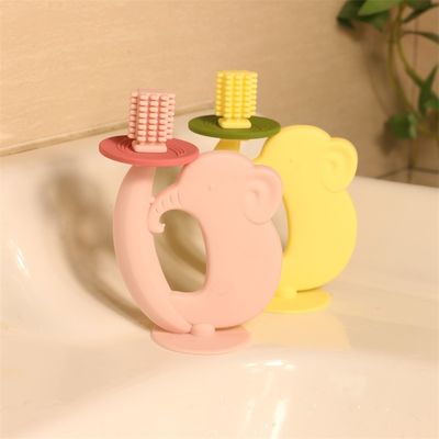 Teether Silikon Bebas BPA Tekstur Lembut Meredakan Sakit Gusi Penghilang Gigi Teether Silikon Aman Untuk Mainan Bayi