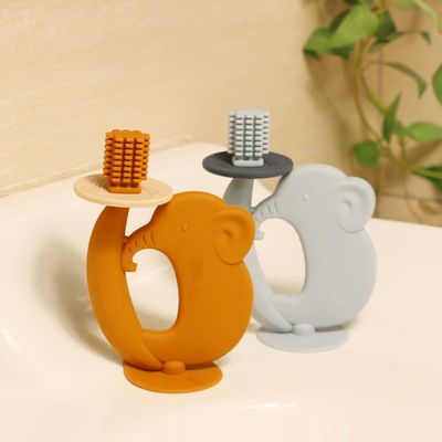 Teether Silikon Bebas BPA Tekstur Lembut Meredakan Sakit Gusi Penghilang Gigi Teether Silikon Aman Untuk Mainan Bayi
