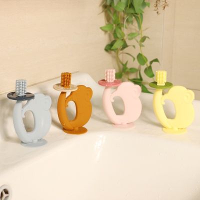 Teether Silikon Bebas BPA Tekstur Lembut Meredakan Sakit Gusi Penghilang Gigi Teether Silikon Aman Untuk Mainan Bayi
