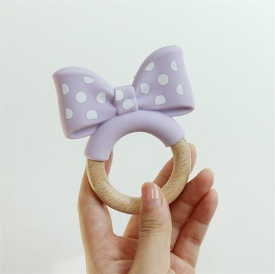 Food Grade Silikon Teething Ring Freezable Untuk Bantuan Ekstra Educational Toy Baby Silikon Teether Buah