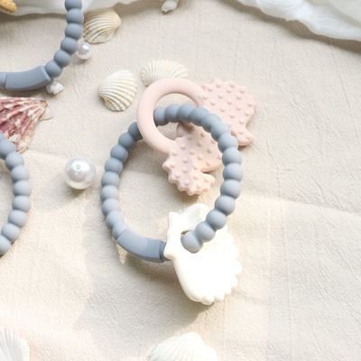 Teether Bayi Silikon Berkualitas Makanan Dengan Desain Non-Toksik Dan Grip Mudah Genggam Gelang Gigi Silikon Bebas BPA