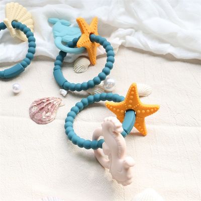 Teether Bayi Silikon Berkualitas Makanan Dengan Desain Non-Toksik Dan Grip Mudah Genggam Gelang Gigi Silikon Bebas BPA