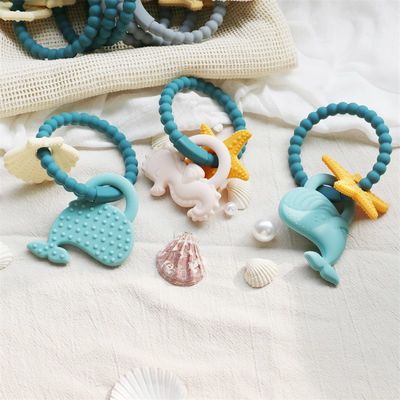Teether Bayi Silikon Berkualitas Makanan Dengan Desain Non-Toksik Dan Grip Mudah Genggam Gelang Gigi Silikon Bebas BPA