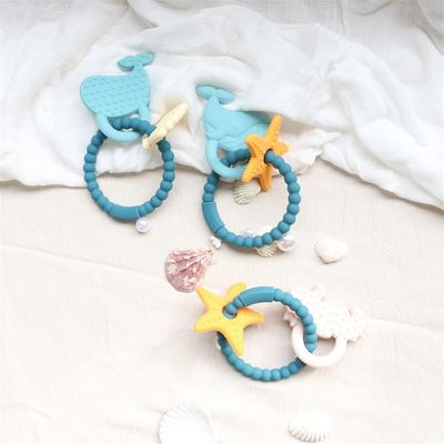 Teether Bayi Silikon Berkualitas Makanan Dengan Desain Non-Toksik Dan Grip Mudah Genggam Gelang Gigi Silikon Bebas BPA