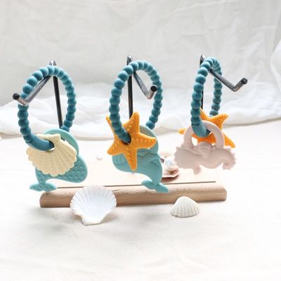 Teether Bayi Silikon Berkualitas Makanan Dengan Desain Non-Toksik Dan Grip Mudah Genggam Gelang Gigi Silikon Bebas BPA