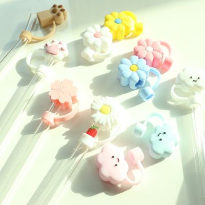 Grosir FULL Silikon Non-Toksik PVC Bebas BPA Bebas Silikon Straw Topper Cloud Cover Sempurna Untuk 6-12mm Straw