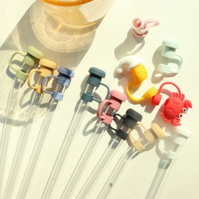 Non-Toksik Custom Made Silikon Straw Cover Toppers Hat Cap Untuk Tumblers Straw