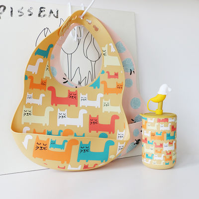 Lindungi Pakaian Bayi Anda Bib Silikon Bayi Tahan noda Cetakan Hewan Pola Bib Silikon