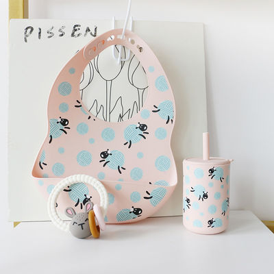Lindungi Pakaian Bayi Anda Bib Silikon Bayi Tahan noda Cetakan Hewan Pola Bib Silikon