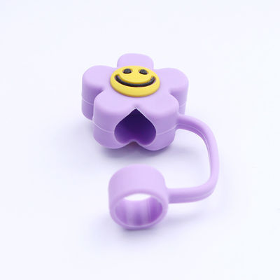 3D Flower Design Silicone Straw Cap 100% Bebas Bpa Non Toxic Safe Silicone Toppers Untuk Cup Straw
