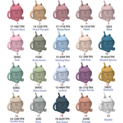 Cetak Customization Minum Silikon Sippy Cup Dengan Jerami