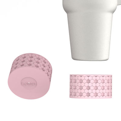 Custom 3D Silicone cup Bumper Boot Botol Sleeve untuk 20 30 40 oz Tumbler dengan Handle cangkir silikon tutup botol bagian bawah tutup