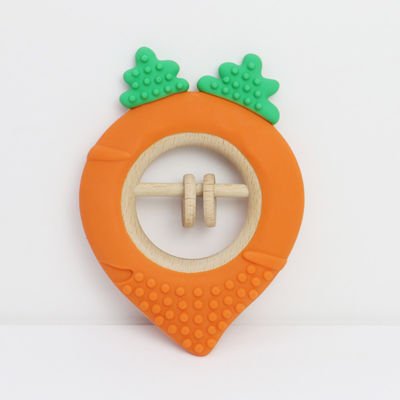 Karot Factory Baby Bpa Gratis Grosir Silicone Baby Teething Toys Bpa Gratis Baby Bentuk Teether Ukuran Sempurna untuk Tangan Kecil
