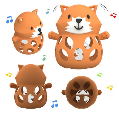 Animal Fox And Bear Medical Grade Relief for Babies 0-6 Months Soothes Teething Pain Silicone Teether for Babies with Easy-Grip
