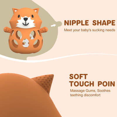PAISEN Bebas BPA Hewan Bayi Gigi Mainan Makanan Berkualitas Silikon Gigi Mitten Anti Runtuh Pergelangan Tangan Gigi Tangan Mainan Bayi