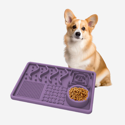 Non Toxic Custom Made Silikon Anjing Pet Feeder Slow Lick Food Water Plate Bowls