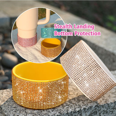 Grosir cangkir Glitter Silikon Boot untuk 20-40oz Bottle Cover Bagian bawah Sleeve Cover Pelindung tumbler boot dicetak