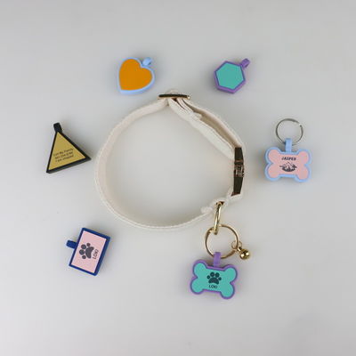 BPA bebas silikon diam anjing tag warna-warni silikon anjing leher tag di jual unik Silikon anjing ID tag aksesoris