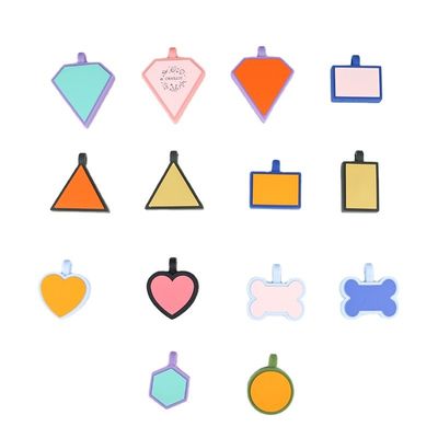 BPA bebas silikon diam anjing tag warna-warni silikon anjing leher tag di jual unik Silikon anjing ID tag aksesoris