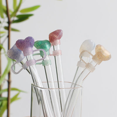 NEW Arrival heart diamond glitter designs Straw Cover Topper 3D 10mm Straw Toppers Topi untuk tumblers cangkir gelas