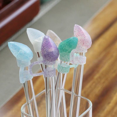 NEW Arrival heart diamond glitter designs Straw Cover Topper 3D 10mm Straw Toppers Topi untuk tumblers cangkir gelas