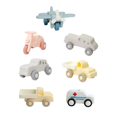Pabrik Grosir Silikon bayi anak Mobil Mainan Bayi Montessori Mainan Mobil Untuk Anak Kecil Biologi Teething
