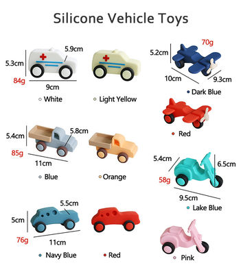 Pabrik Grosir Silikon bayi anak Mobil Mainan Bayi Montessori Mainan Mobil Untuk Anak Kecil Biologi Teething