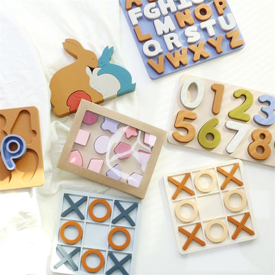 Desain Baru 3D Silicone Puzzle Jigsaw Toys Bayi Untuk Bayi Baru Lahir Montessori Puzzle Cognitive Matching Board Games Toys Pendidikan Awal