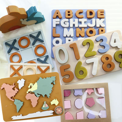 Desain Baru 3D Silicone Puzzle Jigsaw Toys Bayi Untuk Bayi Baru Lahir Montessori Puzzle Cognitive Matching Board Games Toys Pendidikan Awal