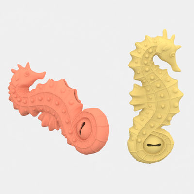 BPA-Free Silikon Seahorse Pet Toy Puzzle Slow Feeder & Teething Chew Toy untuk anjing & kucing