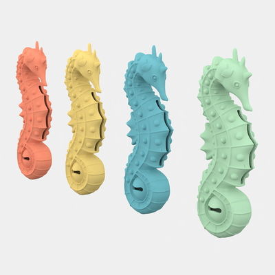 BPA-Free Silikon Seahorse Pet Toy Puzzle Slow Feeder & Teething Chew Toy untuk anjing & kucing