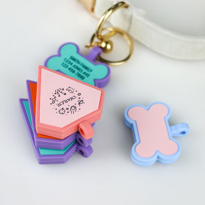 PAISEN Tag Anjing Pribadi Terukir 3D Kode QR Anjing Kerah Kucing Tag Anjing Silikon