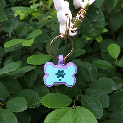 PAISEN Tag Anjing Pribadi Terukir 3D Kode QR Anjing Kerah Kucing Tag Anjing Silikon