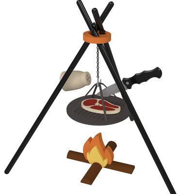 Custom Logo 19 PC Silikon Berpura-pura BBQ Grill Play Dapur Masak Mainan Mini Chef Barbecue Role Playing Set Anak-anak Dapur Mainan Hadiah