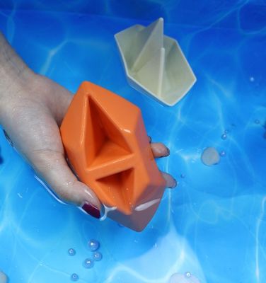 Baru kedatangan BPA aman mainan perahu mandi silikon mudah dibersihkan anak-anak bermain mainan mandi anak-anak mandi silikon pendidikan