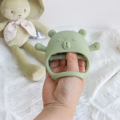 PAISEN Custom Soft Teether Toys Teething Gloves Bayi Baru Lahir Bebas Bpa Silicone Teething Mitten untuk Bayi