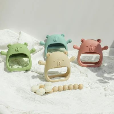 PAISEN Custom Soft Teether Toys Teething Gloves Bayi Baru Lahir Bebas Bpa Silicone Teething Mitten untuk Bayi